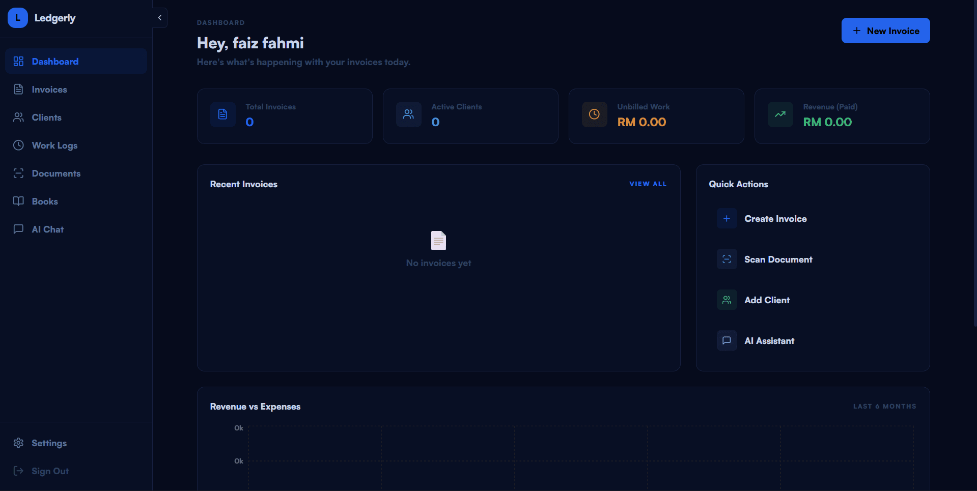 Ledgerly dashboard